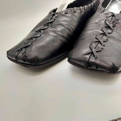 ジルサンダー JIL SANDER BALLERINA バレリーナ スクエアトゥ レースアップ バレエシューズ メタルアンクレット メンズ EUR:40