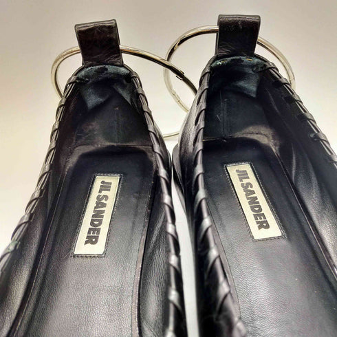 ジルサンダー JIL SANDER BALLERINA バレリーナ スクエアトゥ レースアップ バレエシューズ メタルアンクレット メンズ EUR:40