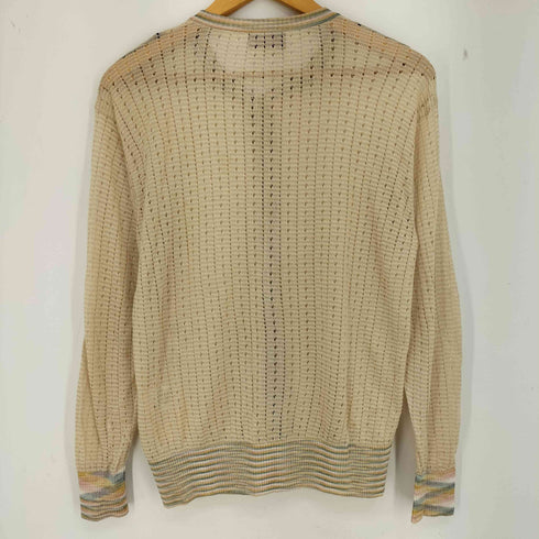 ミッソーニ MISSONI イタリア製 レーヨンシルク 袖リブ メッシュ カーディガン レディース 44