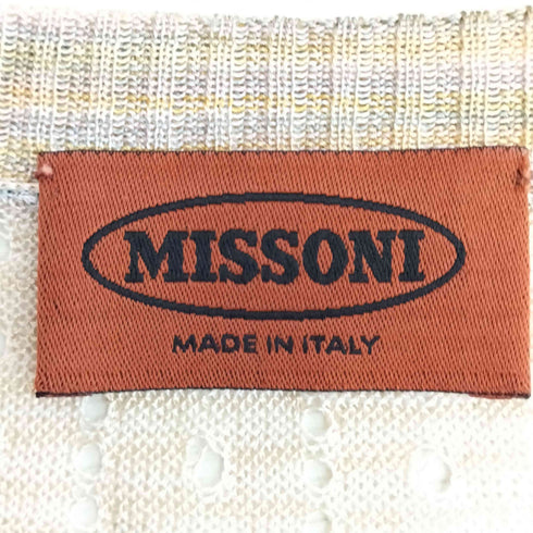 ミッソーニ MISSONI イタリア製 レーヨンシルク 袖リブ メッシュ カーディガン レディース 44