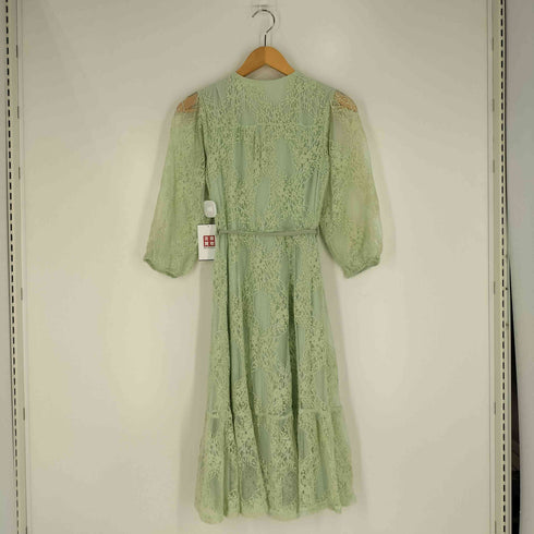 トッコクローゼット tocco closet ウエストりぼん付き くるみ釦 Vネックレースワンピース レディース JPN:M