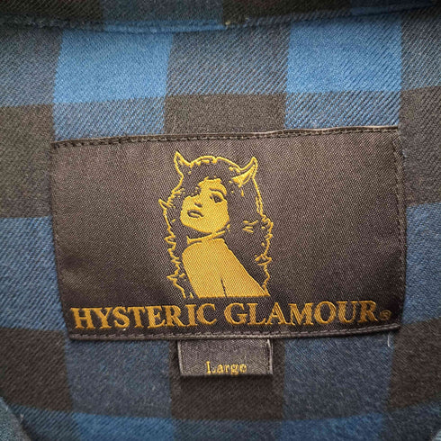 ヒステリックグラマー HYSTERIC GLAMOUR 裏地ブロックチェック スナップボタン フーデッド ダウンジャケット メンズ JPN:L