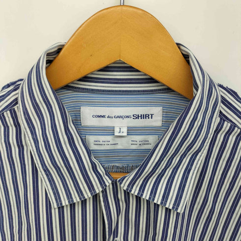 コムデギャルソンシャツ COMME des GARCONS SHIRT フランス製 ループカラー ドッキングストライプシャツ メンズ JPN:L