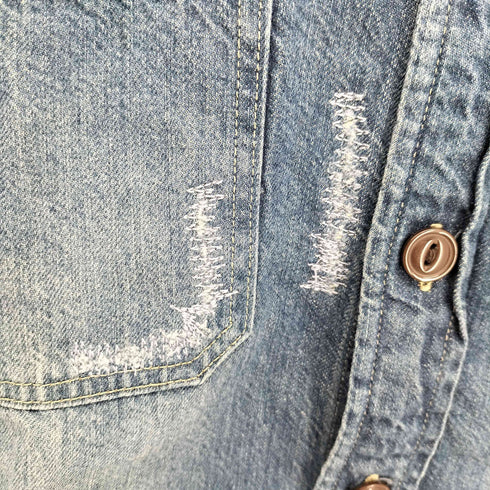フランクリンマーシャル FRANKLIN&MARSHALL SLIM FIT イタリア製 半袖デニムシャツ メンズ S