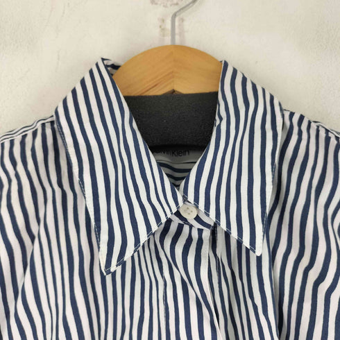 カルバンクライン CALVIN KLEIN ストライプ L/S シャツワンピース レディース import:S