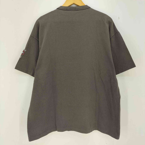 ハーレーダビッドソン HARLEY-DAVIDSON 80s USA製 袖&裾シングル ロゴ刺繍 ヘンリーネックTシャツ メンズ import:XL