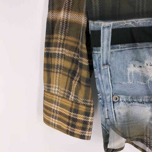 ザラ ZARA トロンプルイユプリントシャツ メンズ import:S