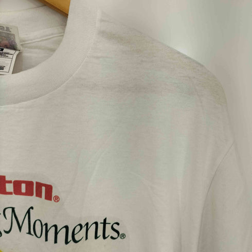 フルーツオブザルーム FRUIT OF THE LOOM 90s 袖&裾シングル 企業ロゴ プリント クルーネックTシャツ メンズ import:L