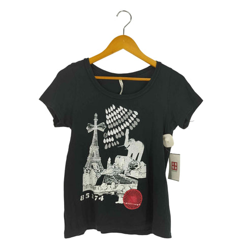 スナオクワハラ sunaokuwahara 装飾 プリント Uネック Tシャツ レディース JPN:M