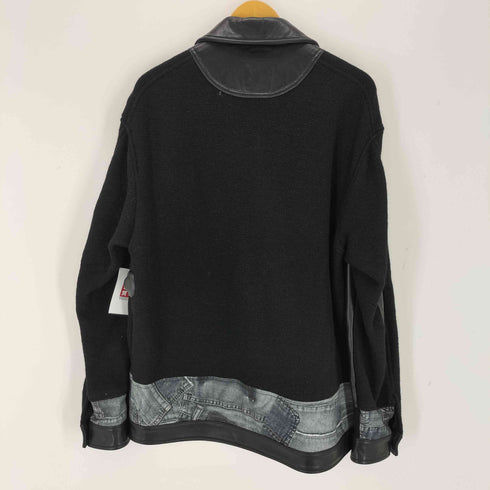 ザラ ZARA ニットコンビレザージャケット メンズ import:L