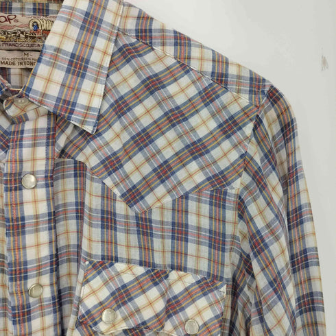 ギャップ Gap 70S 香港製 馬車タグ 襟芯 シアー ウエスタンシャツ メンズ import:M