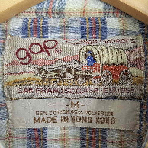 ギャップ Gap 70S 香港製 馬車タグ 襟芯 シアー ウエスタンシャツ メンズ import:M