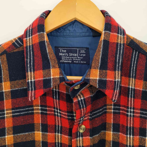 ジェーシーペニー JC Penney 80S THE MEN'S SHOP 襟芯 チェック ウールシャツ メンズ import:L