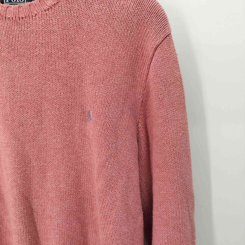 ポロバイラルフローレン Polo by RALPH LAUREN スモールポニー刺繍 クルーネックコットンニット メンズ import:L