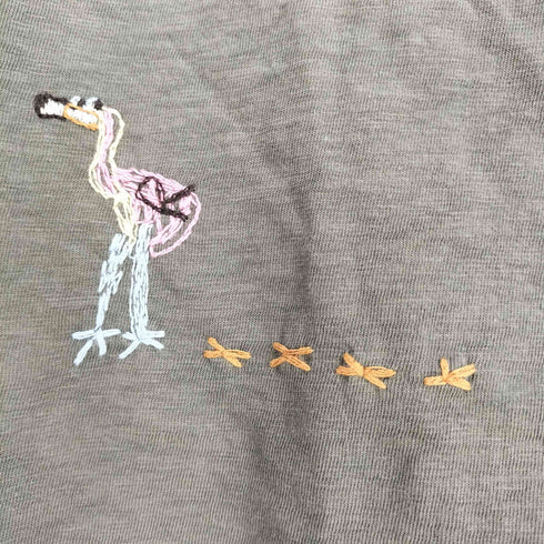 フォーティーファイブアール 45R アニマル刺繍 モックネック Tシャツ レディース