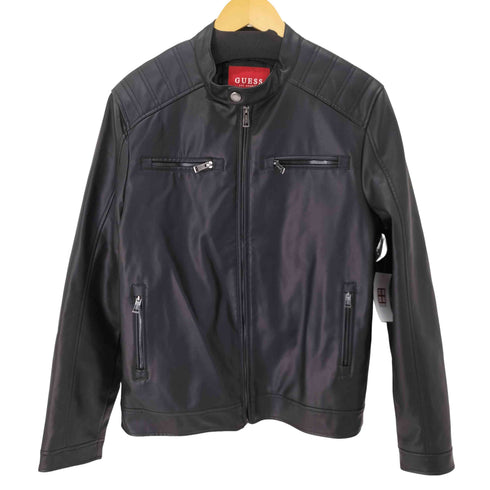 ゲス GUESS フェイクレザーバイカーデザインジャケット メンズ import:M