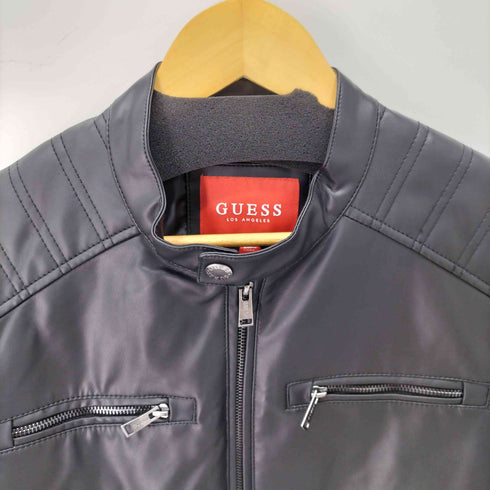 ゲス GUESS フェイクレザーバイカーデザインジャケット メンズ import:M