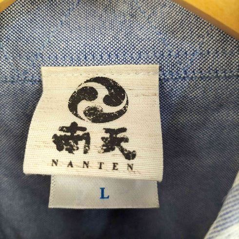 南天 NANTEN 総柄デザイン ボタンダウン 半袖シャツ メンズ JPN:L