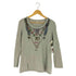 スナオクワハラ sunaokuwahara ネックレス モチーフプリント Uネック ロングスリーブTシャツ レディース JPN:M