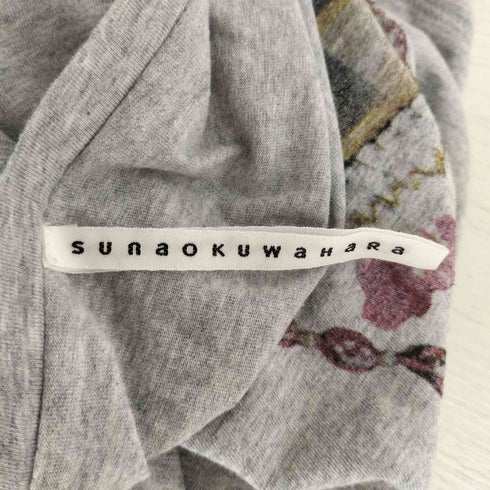 スナオクワハラ sunaokuwahara ネックレス モチーフプリント Uネック ロングスリーブTシャツ レディース JPN:M