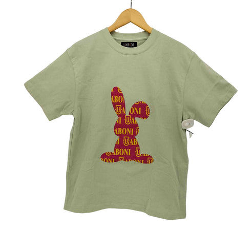UABONI ヘビーオンス コットン うさぎ シルエット プリント Tシャツ レディース 38