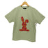 UABONI ヘビーオンス コットン うさぎ シルエット プリント Tシャツ レディース 38