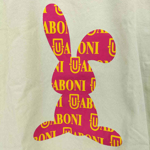 UABONI ヘビーオンス コットン うさぎ シルエット プリント Tシャツ レディース 38