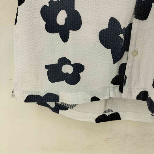 ギャップ Gap 花柄 シアサッカー オープンカラーシャツ メンズ M