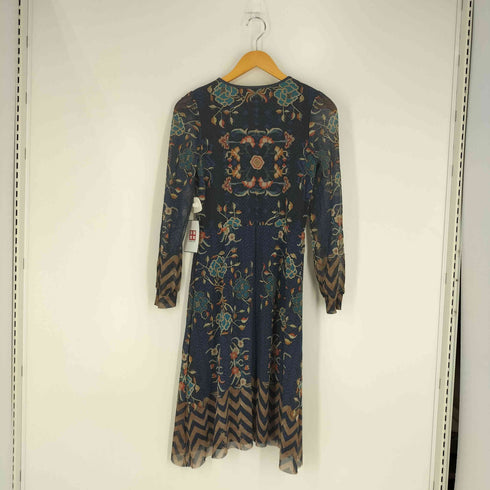 ヴィヴィアンタム VIVIENNE TAM 花柄 幾何学 シアースリーブ ワンピース ドレス レディース 40