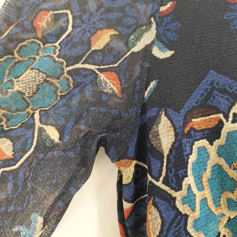 ヴィヴィアンタム VIVIENNE TAM 花柄 幾何学 シアースリーブ ワンピース ドレス レディース 40