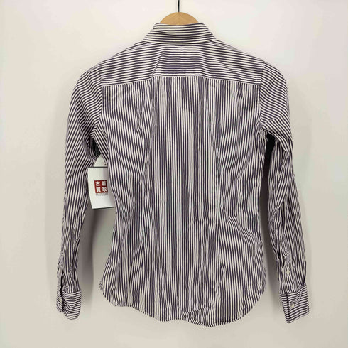ラルフローレン RALPH LAUREN Slim Fit ポニー刺繍 ストライプ L/S ボタンダウンシャツ レディース US:0-2