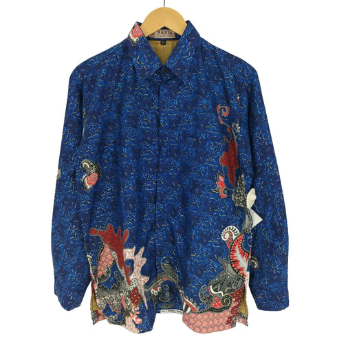 NADIA BATIK EXCLUSIVE バティック 花柄 総柄 比翼ボタン L/S シャツ メンズ JPN:L