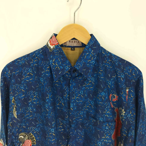 NADIA BATIK EXCLUSIVE バティック 花柄 総柄 比翼ボタン L/S シャツ メンズ JPN:L