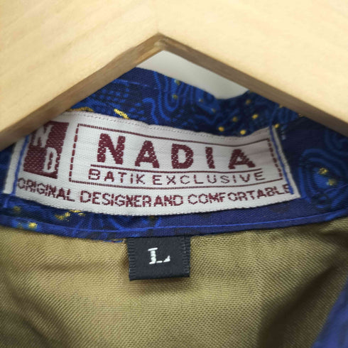 NADIA BATIK EXCLUSIVE バティック 花柄 総柄 比翼ボタン L/S シャツ メンズ JPN:L
