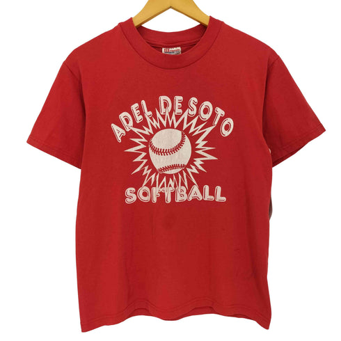 ヘインズ Hanes 00s USA製 二枚タグ ADEL DESOTO SOFTBALL #11 クルーネックTシャツ メンズ import:S