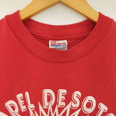 ヘインズ Hanes 00s USA製 二枚タグ ADEL DESOTO SOFTBALL #11 クルーネックTシャツ メンズ import:S