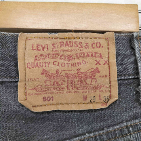 リーバイス Levis 501 90s USA製 ボタン裏653 ボタンフライブラックデニム メンズ W29L36
