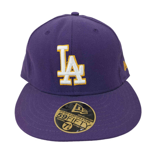 ニューエラ NEW ERA 50th 59FIFTY ロゴ 刺繍 ベースボールキャップ レイカーズカラー メンズ 7 5/8