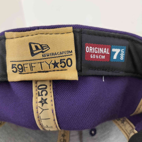 ニューエラ NEW ERA 50th 59FIFTY ロゴ 刺繍 ベースボールキャップ レイカーズカラー メンズ 7 5/8