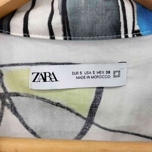 ザラ ZARA 総柄オープンカラーシャツ メンズ import:S