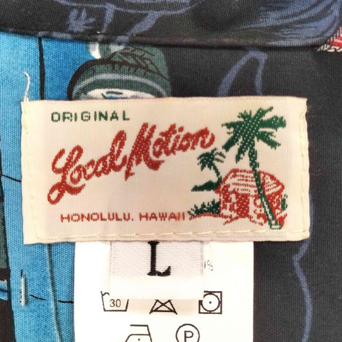 USA製 LOCAL MOTION 車柄 コットンアロハシャツ メンズ L