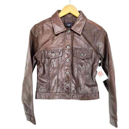 ギャップ Gap 00S OLD レザートラッカージャケット レディース S