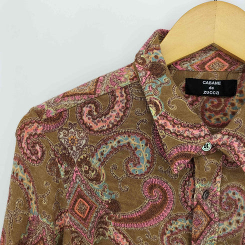 カバンドズッカ CABANE de ZUCCa パイル地 ペイズリー柄 L/S シャツ メンズ JPN:M