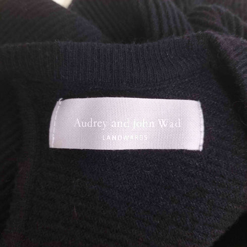 オードリーアンドジョンワッド Audrey and John Wad リブ切替 バックスリット クルーネック ニット レディース FREE
