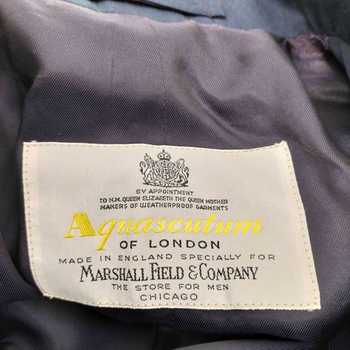 アクアスキュータム AQUASCUTUM MARSHALL FIELD&COMPANY 別注 TERYLENE COTTON ヘリンボーン ハーフコート メンズ