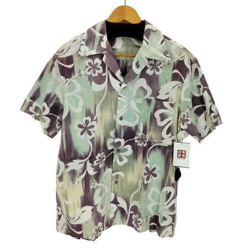 60S~70S ROYAL HAWAIIAN 古銭ボタン ちりめん アロハシャツ メンズ