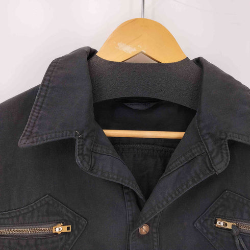 ジェーシーペニー JC Penney 70S 後染めブラック 開襟 ワーク シャツジャケット メンズ US:40