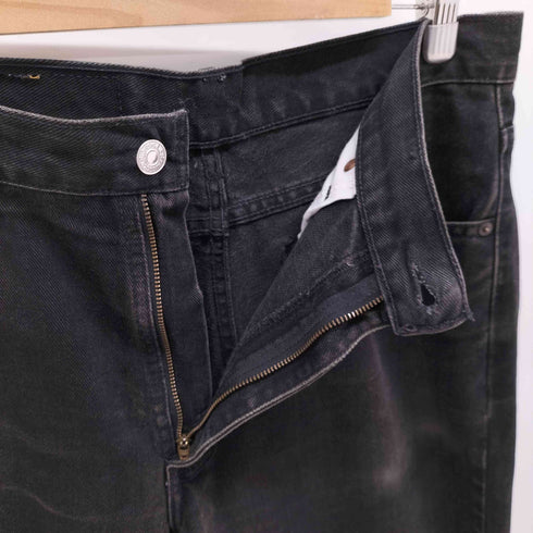 リーバイス Levis 90S MADE IN CANADA ボタン裏217 550 ワイドブラックデニムパンツ 後染め メンズ 34/30