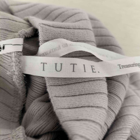 ツチエ TUTIE タートルネック コットン リブニット レディース