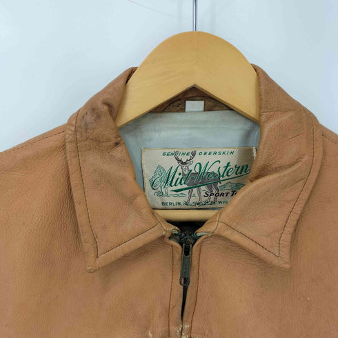 60S MID-WESTERN CCジップ ディアスキン レザーシャツジャケット メンズ US:38